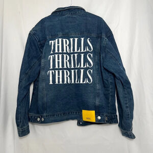 Men's Conspiracy by WESC Blue Denim Trucker Thrills Jacket Size‎ L Womens Sz XL